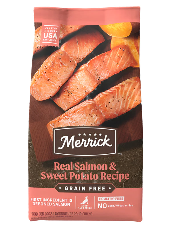 Merrick Grain Free Real Salmon & Sweet Potato Recipe Dry Dog Food - 22lbs.