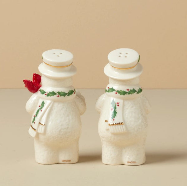 Lenox Happy Holly Days Snowmen Salt & Pepper Set