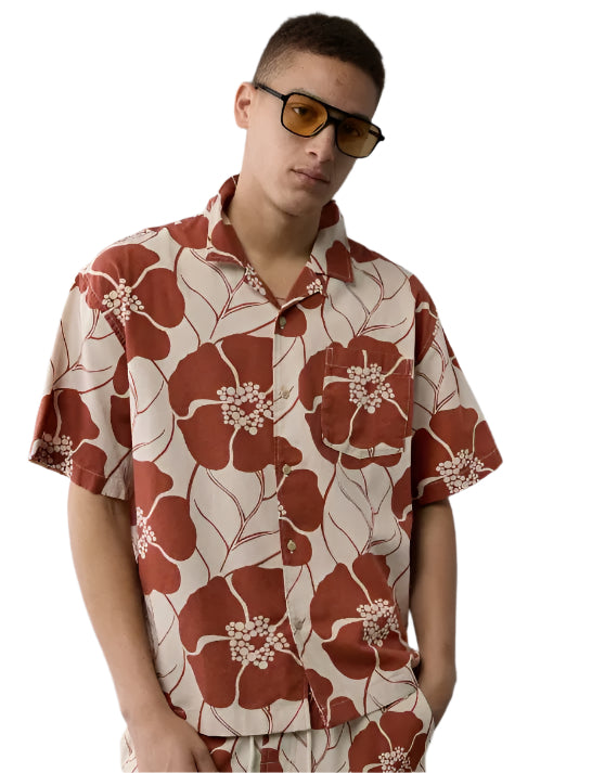 American Eagle AE Poolside Floral Button - Up Shirt