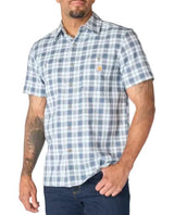 Carhartt Mens Bozeman Relaxed Short-Sleeve Plaid Shirt