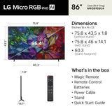 LG 86" Class 95B Series Micro RGB evo AI LED 4K Smart webOS TV