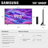 Samsung 100” Class QN80F Series Neo QLED Mini LED 4K UHD SamsungVision AI Smart Tizen TV (2026)