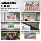 Samsung 75” Class LS03H Series The Frame 4K UHD SamsungVision AI Smart Tizen TV (2026)