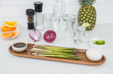 Lipper International Acacia Bread Board with 2 Ceramic Bowls