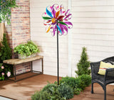 Evergreen Solar Triple Flower Wind Spinner