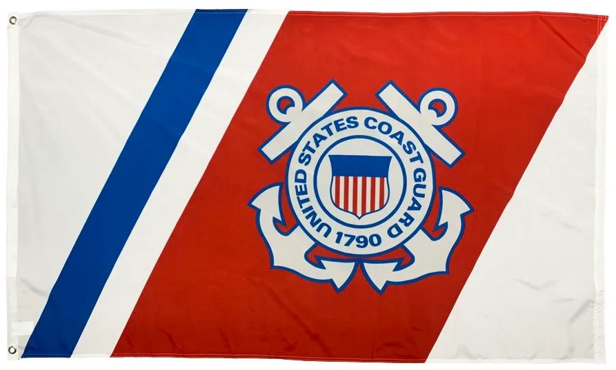 Coast Guard 3x5 Racing Stripe Flag
