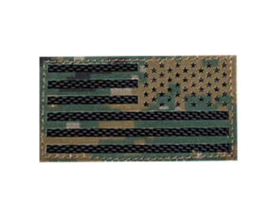 Trooper Youth Laser Woodland Reverse American Flag Patch