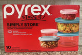 Pyrex Simply Store Round Glass Storage Set - 10 Piece