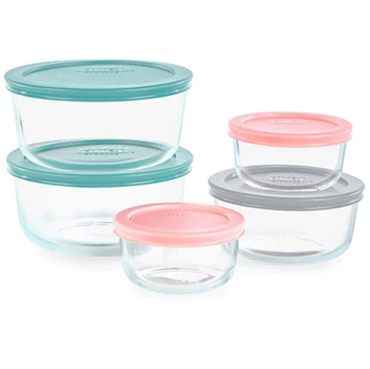 Pyrex Simply Store Round Glass Storage Set - 10 Piece