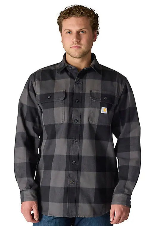 Carhartt Men's Loose Fit Heavyweight Flannel Long-Sleeve Plaid Shirt