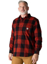 Carhartt Men's Loose Fit Heavyweight Flannel Long-Sleeve Plaid Shirt