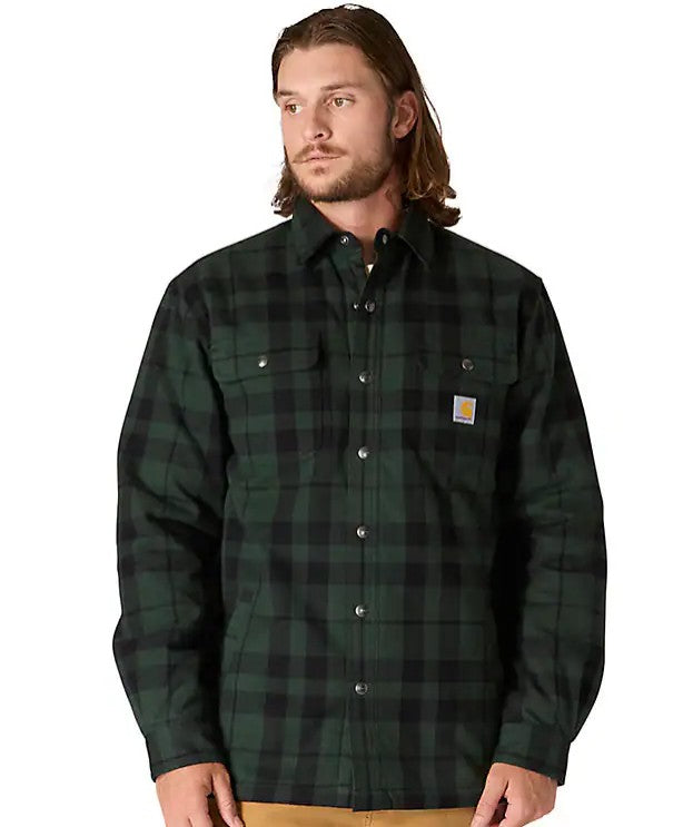 Carhartt Men's Relaxed Fit Flannel Sherpa-Lined Shirt Jacket
