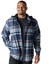 Carhartt Men's Rugged Flex Relaxed Fit Flannel Fleece Lined Hooded Shirt Jacket