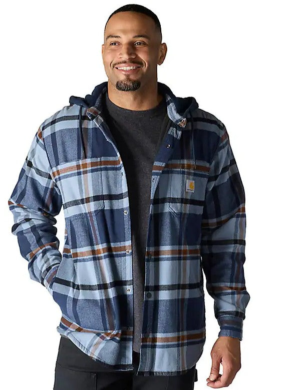 Carhartt Men's Rugged Flex Relaxed Fit Flannel Fleece Lined Hooded Shirt Jacket