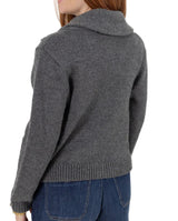 Democracy Womens Long Sleeve Shawl Collar Button Down Embroidered Sweater Cardigan