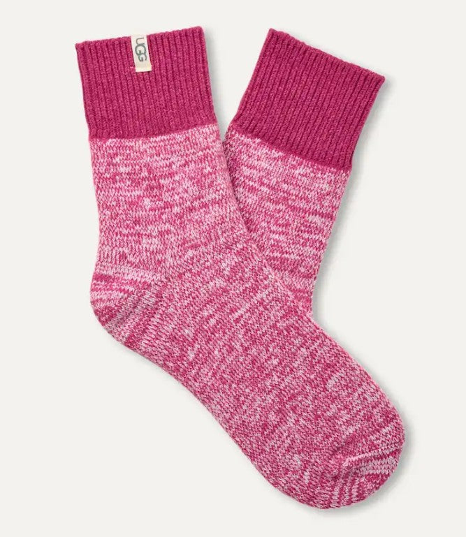 UGG Womens Rib Knit Slouchy Quarter Socks