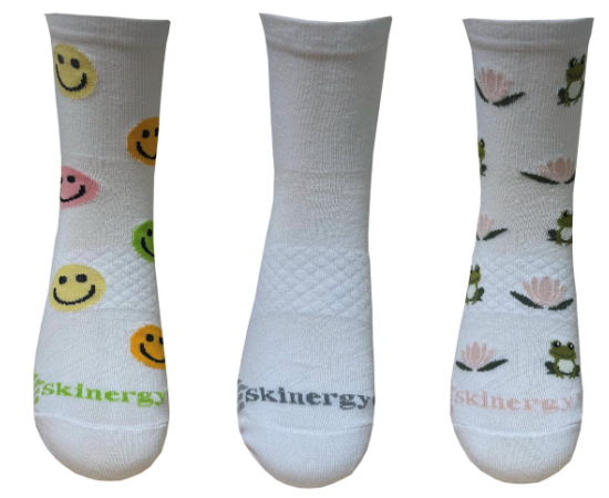 Skinergy Womens Smiley Face Quarter Socks - 3 Pack