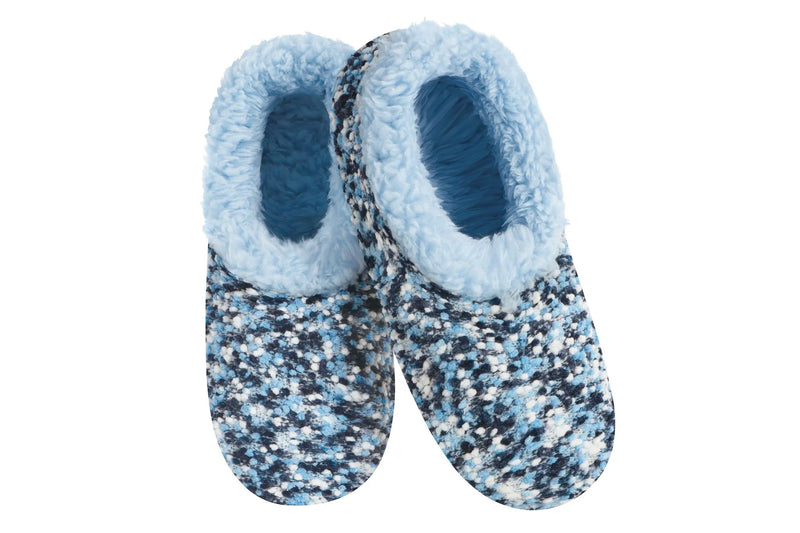 Snoozies Womens Popcorn Blue Slippers - Size Large