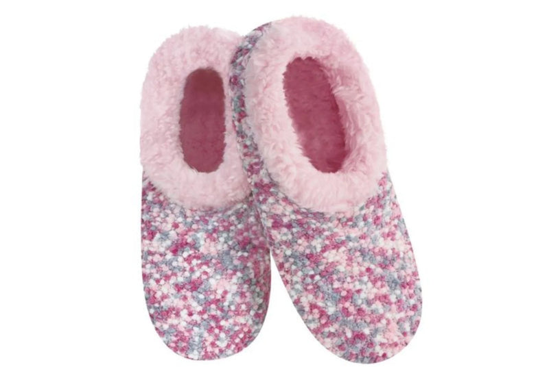 Snoozies Womens Popcorn Pink Slippers - Size Small