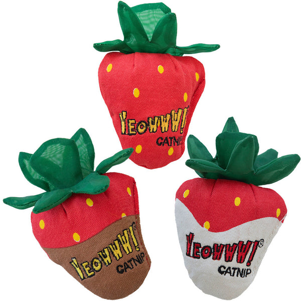 Yeowww! Strawberries Cat Toy - 3 Pack