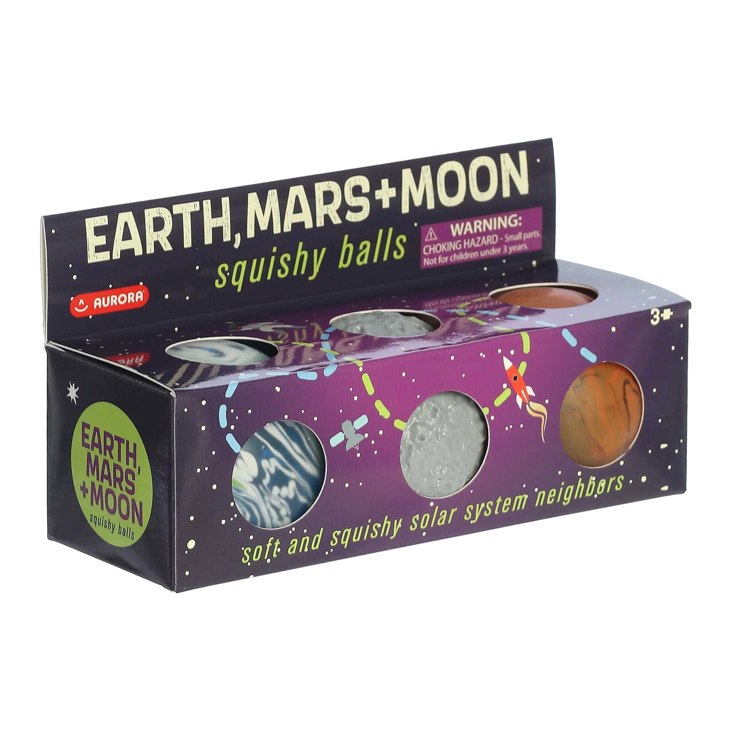 Aurora Earth Moon and Mars Toy Balls