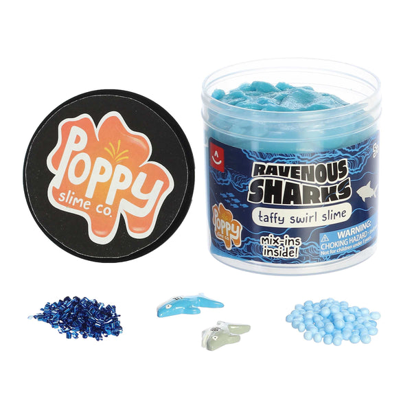 Aurora Poppy Slime Co. Ravenous Sharks Slime