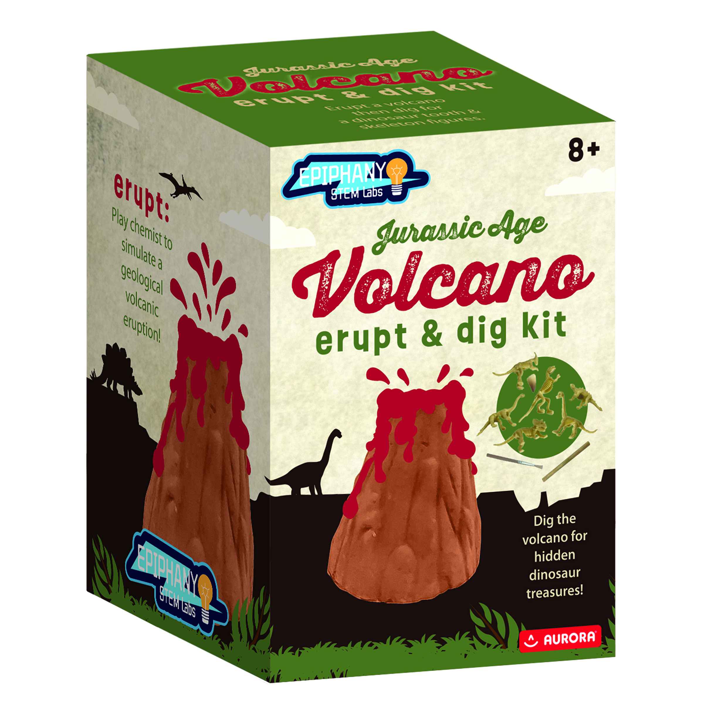 Aurora Epiphany Stem Labs Jurassic Age Volcano Erupt & Dig Kit