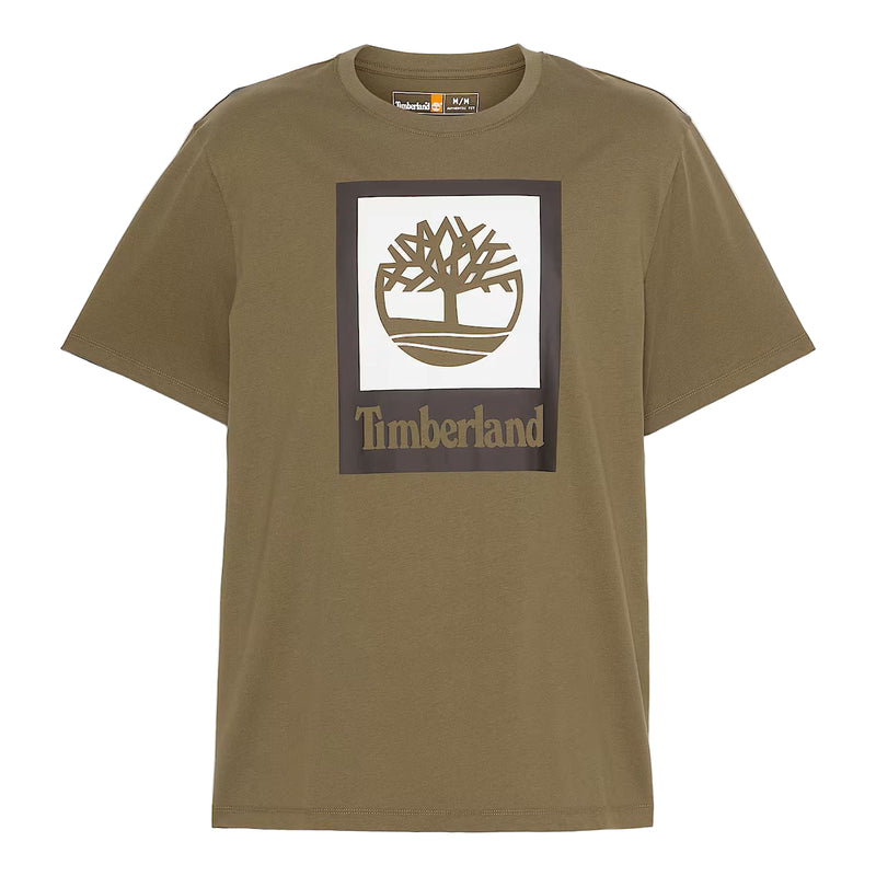 Timberland Mens Square Stack Logo Short Sleeve T-Shirt