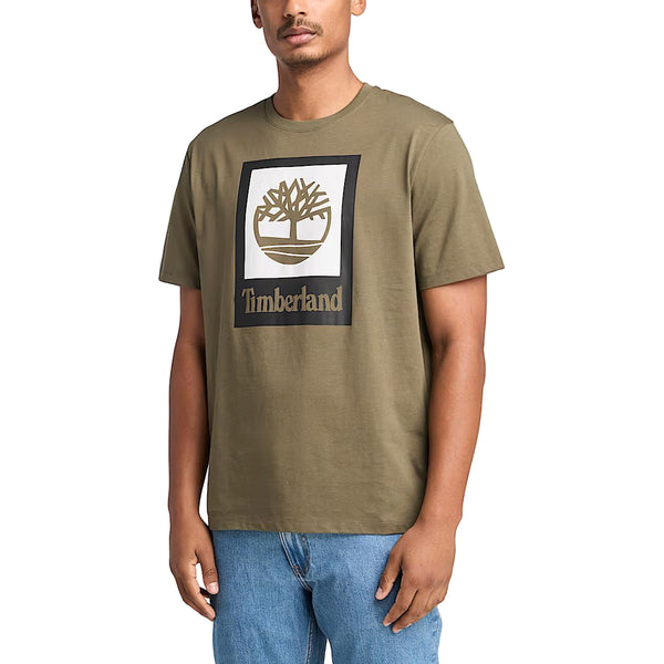 Timberland Mens Square Stack Logo Short Sleeve T-Shirt