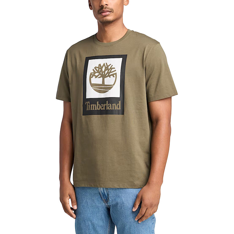 Timberland Mens Square Stack Logo Short Sleeve T-Shirt