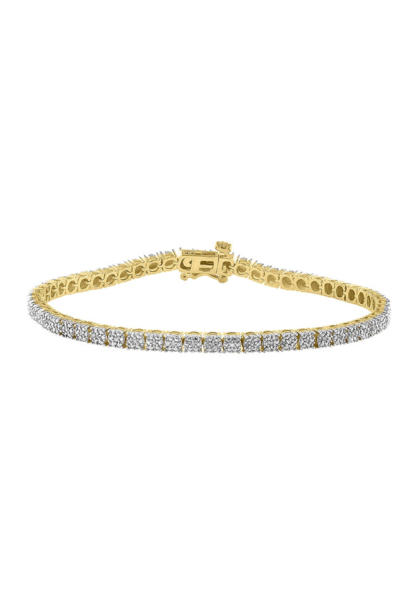 Effy 925 Sterling Silver & 14K Yellow Gold Diamond Bracelet