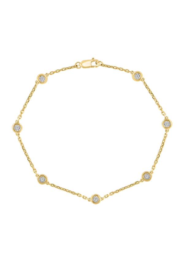 Effy 925 Sterling Silver & 14K Yellow Gold Diamond Station Bracelet