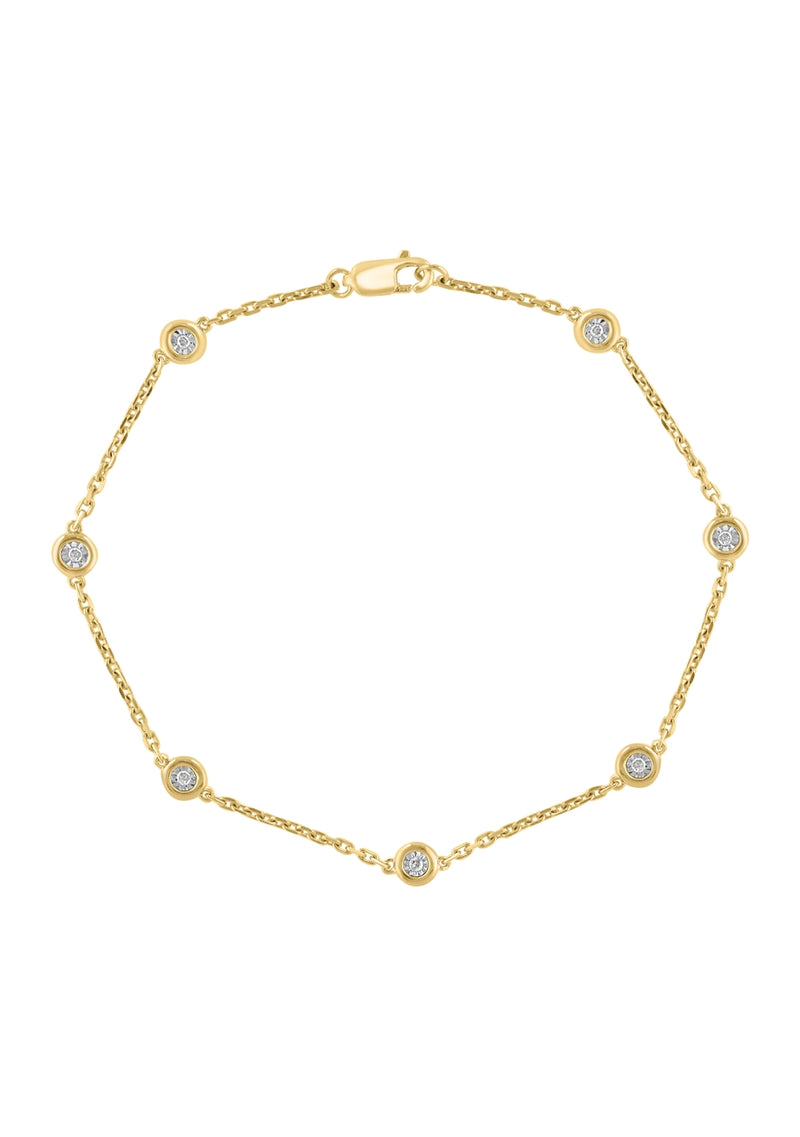 Effy 925 Sterling Silver & 14K Yellow Gold Diamond Station Bracelet