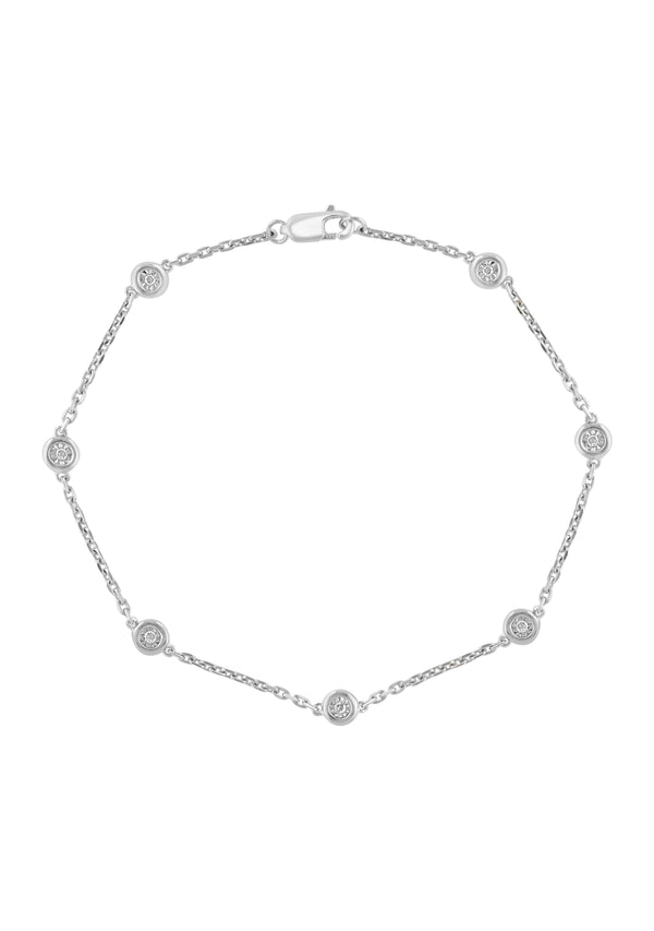 Effy 925 Sterling Silver Diamond Station Bracelet