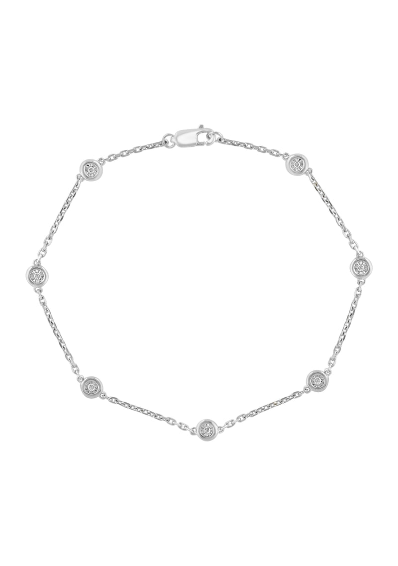 Effy 925 Sterling Silver Diamond Station Bracelet