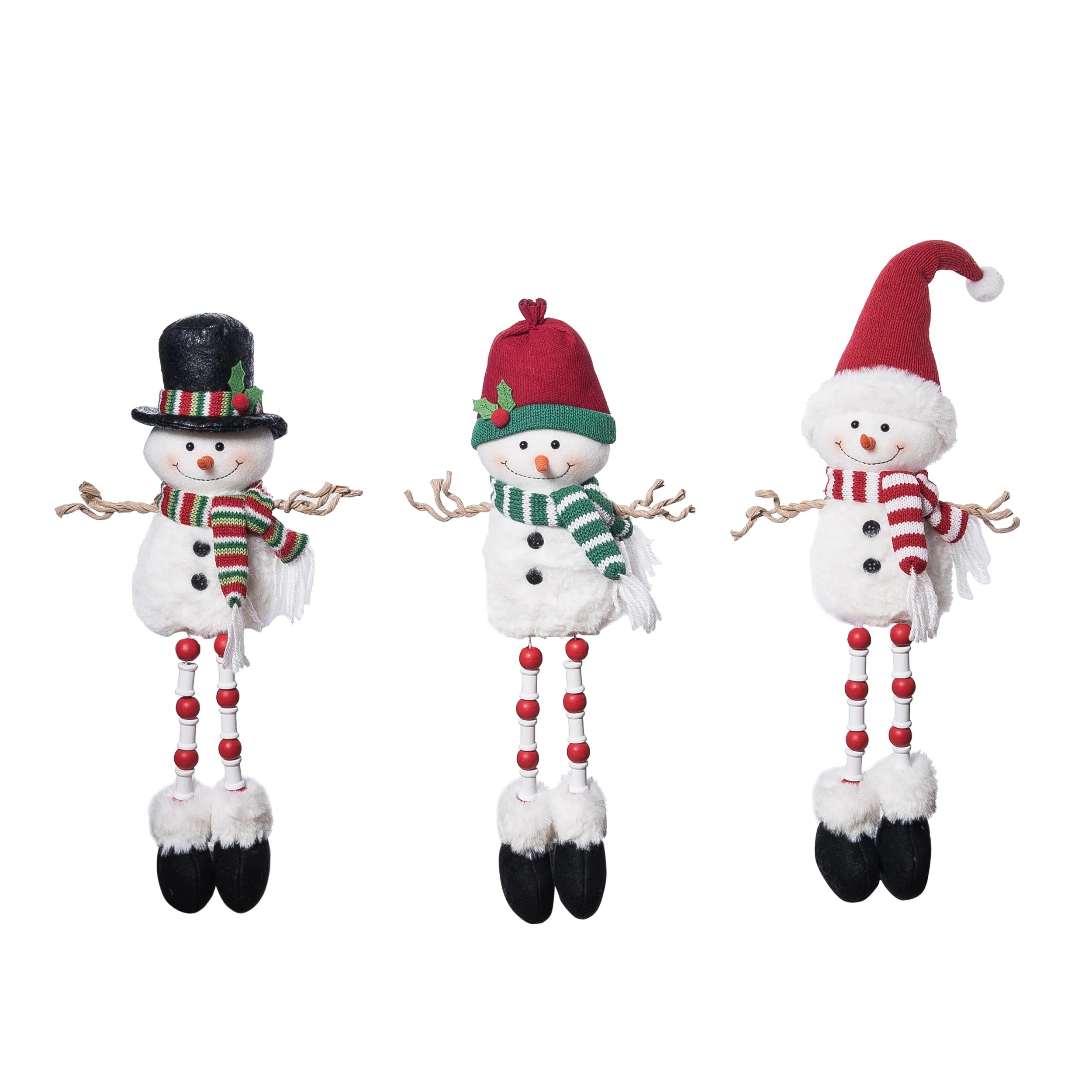 Transpac Plush Snowman Sitter With Dangle Legs