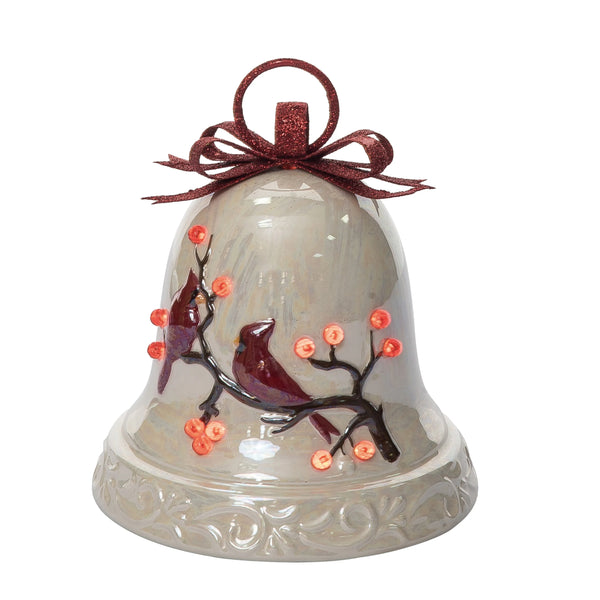 Transpac Light Up Cardinal Bell Decor