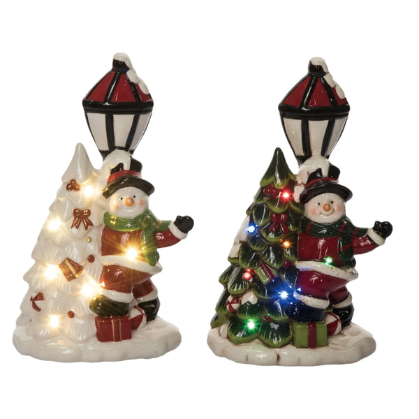 Transpac Light Up Snowman On Lamp Post Decor With Music