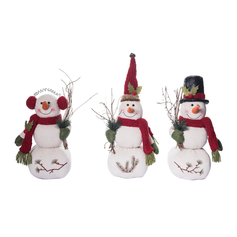 Transpac Fabric Snowman with Embroidery