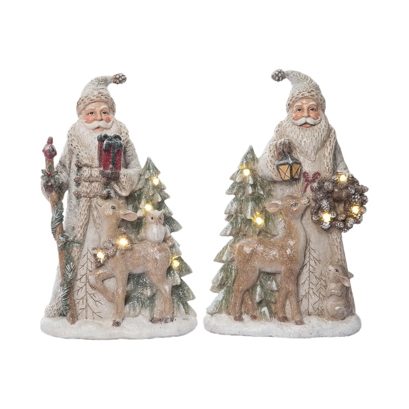 Transpac Light Up Forest Santa Figurine