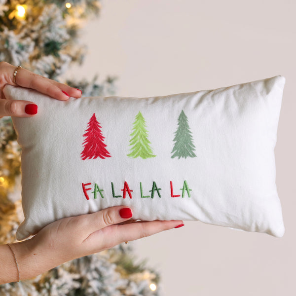Transpac Fabric Pillow Trees with Embroidered Words