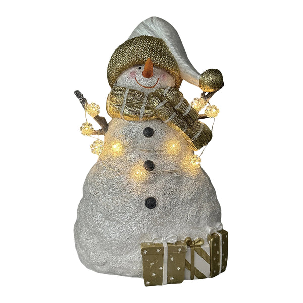 Transpac Resin LED Snowman Decor