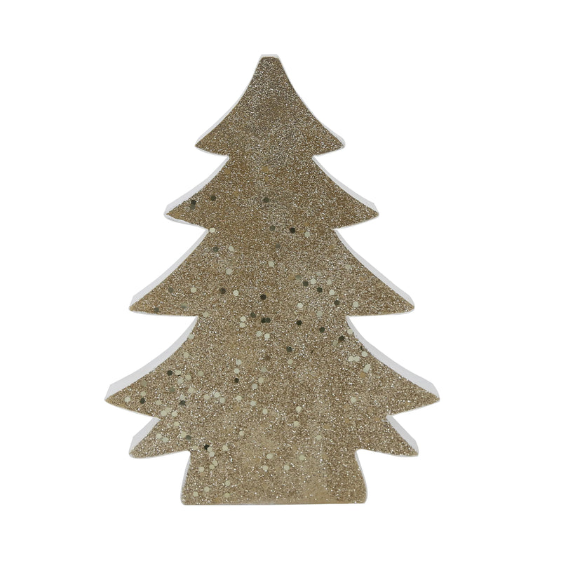 Transpac 10" Christmas Tree with Gold Glitter