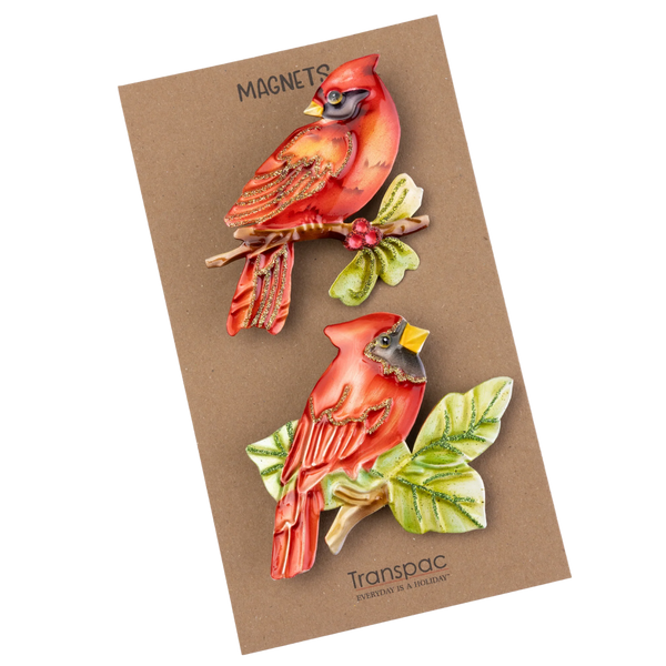 Transpac Metal Cardinal Magnets - Set of 2