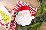 Transpac Dolomite Santa Shaped Platter