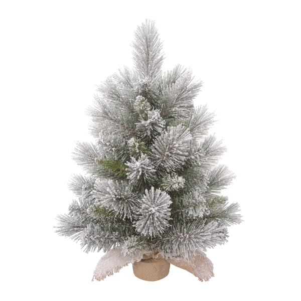 Transpac Frosted Tree In Burlap Bag