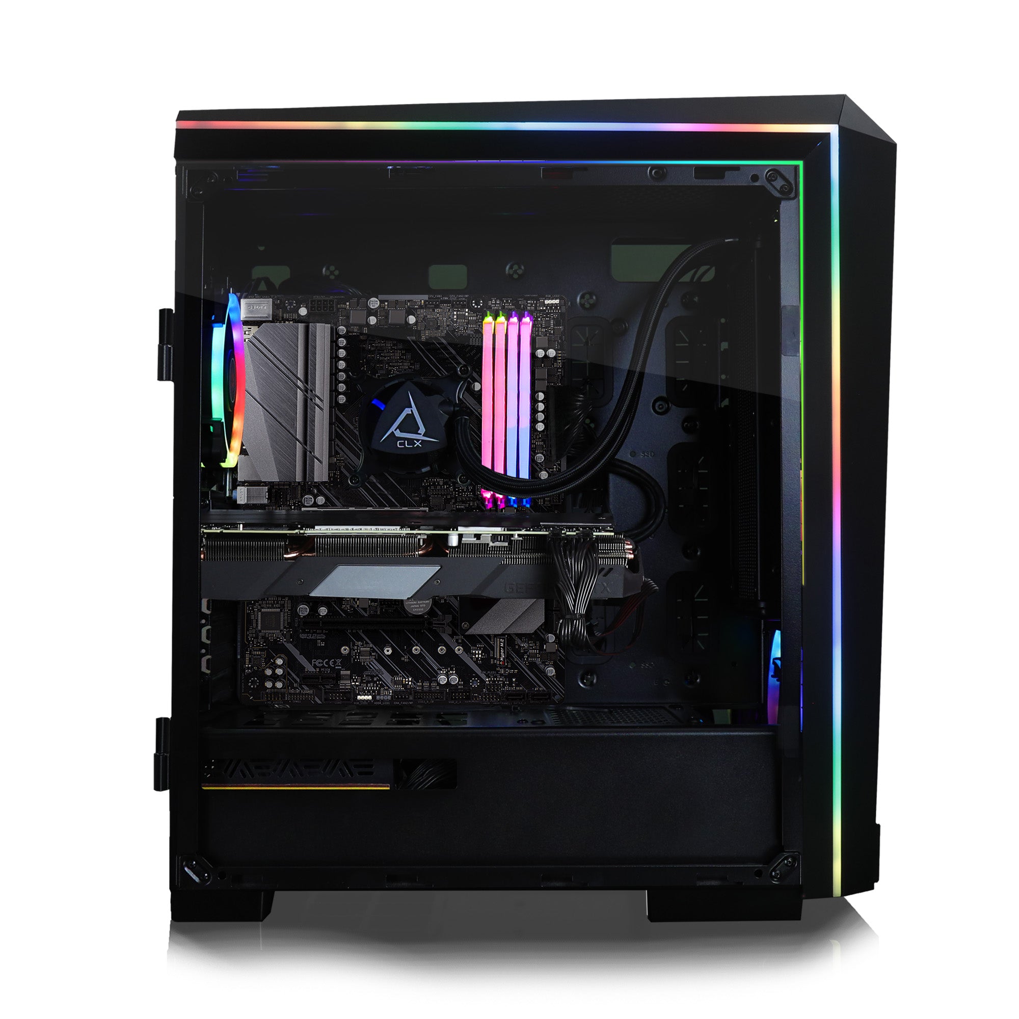 CLX SET VR-Ready Gaming Desktop - Liquid Cooled AMD Ryzen 9 5950X 3.4Ghz 16-Core Processor, 64GB DDR4 Memory, GeForce RTX 3090 24GB GDDR6X Graphics, 1TB SSD, 6TB HDD, WiFi, Windows 11 Home 64-bit
