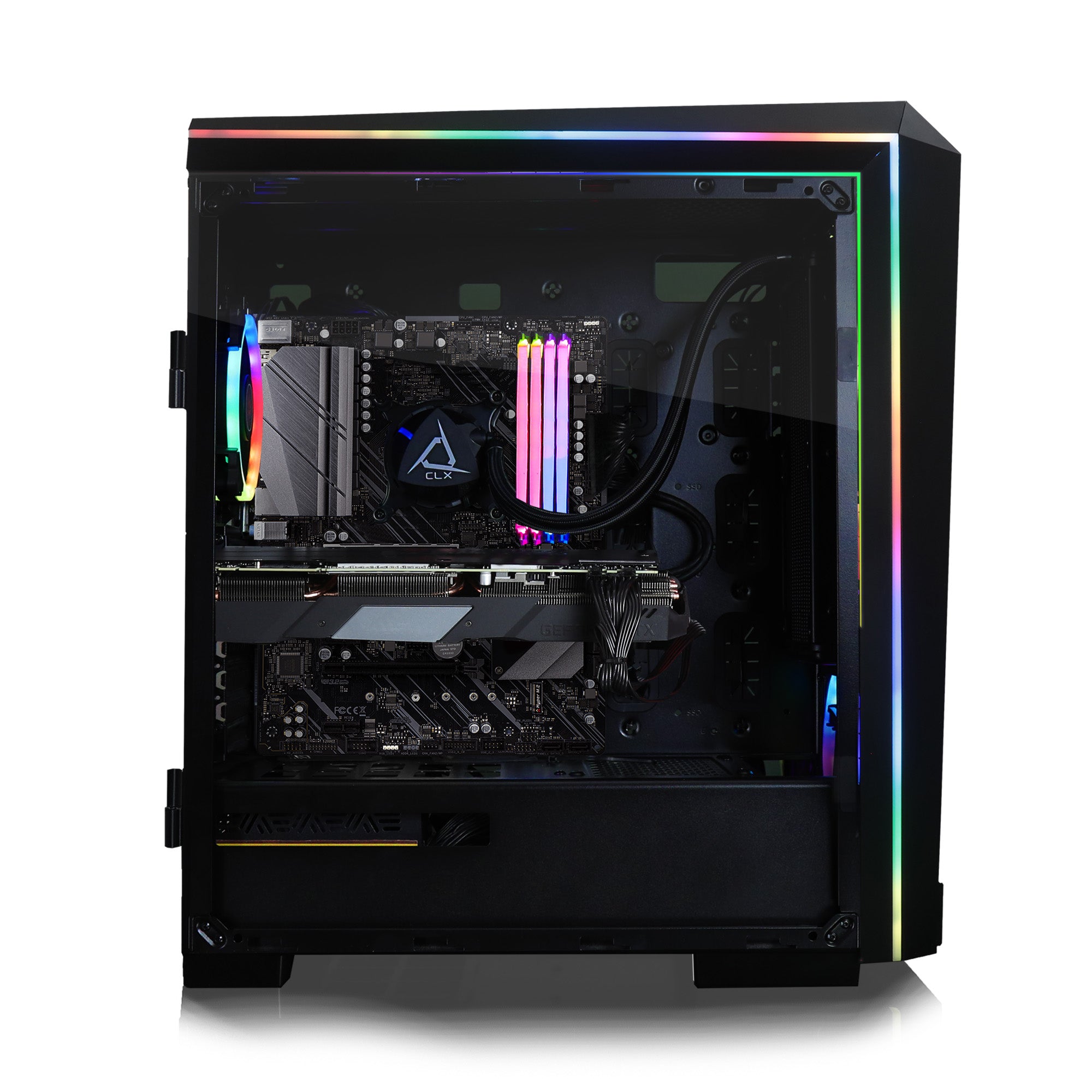 CLX SET VR-Ready Gaming Desktop - Liquid Cooled AMD Ryzen 7 5800X 3.8Ghz 8-Core Processor, 64GB DDR4 Memory, GeForce RTX 3070 8GB GDDR6 Graphics, 1TB SSD, 6TB HDD, WiFi, Windows 11 Home 64-bit