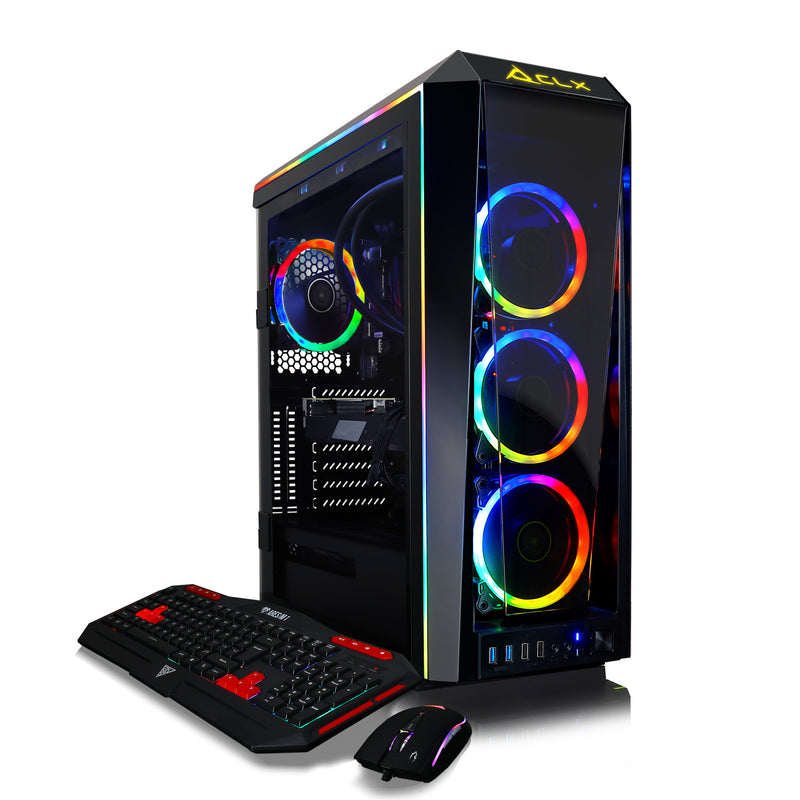 CLX SET VR-Ready Gaming Desktop - Liquid Cooled AMD Ryzen 7 5800X 3.8Ghz 8-Core Processor, 64GB DDR4 Memory, GeForce RTX 3070 8GB GDDR6 Graphics, 1TB SSD, 6TB HDD, WiFi, Windows 11 Home 64-bit