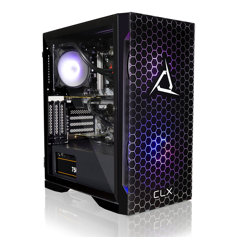 CLX SET Gaming Desktop - Liquid Cooled AMD Ryzen 5 5600X 3.7GHz 6-Core Processor, 16GB DDR4 Memory, GeForce RTX 3060 12GB GDDR6 Graphics, 500GB SSD, 3TB HDD, WiFi, Windows 11 Home 64-bit